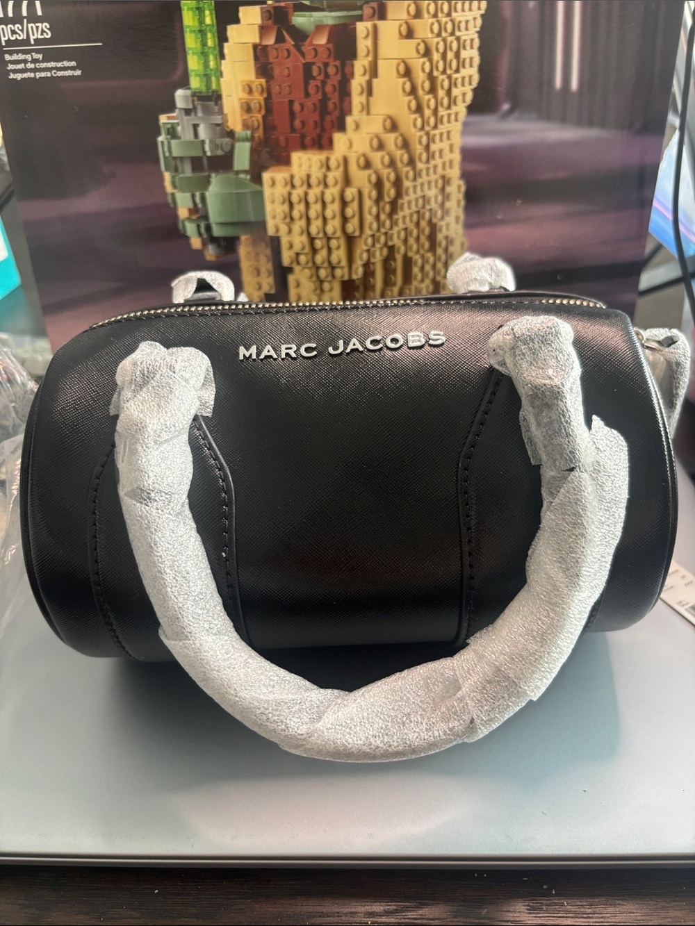 Marc Jacobs Black Barrel Satchel with Top Handles